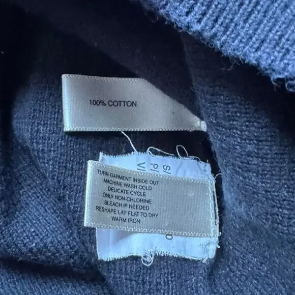 black Knit wsu v-neck sweater mens size L ribbed dark academia cotton relaxed - Picture 7 of 7